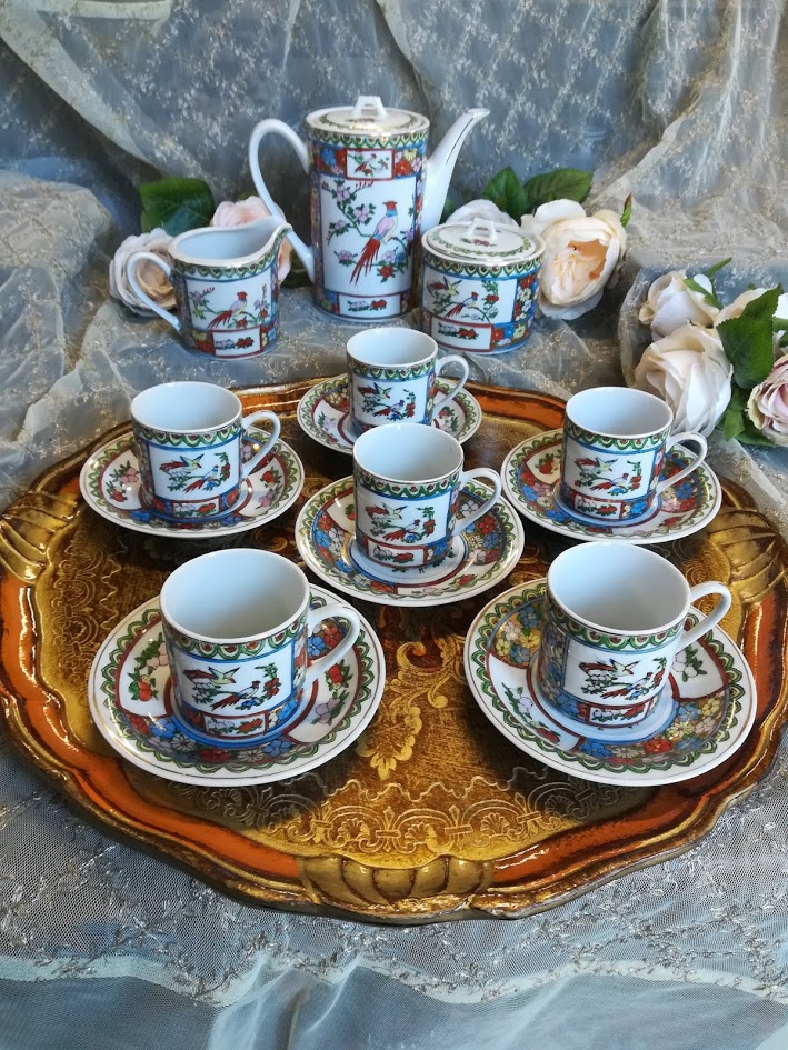Set Di 6 Tazze Demitasse In Ceramica Con Piattini E Supporto Impilabile Selamica - Colorate, Per Caffè, Tè, Cappuccino